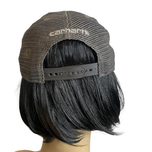 Carhartt Distressed Trucker Snapback Hat Gray Canvas Mesh Baseball Cap Unisex - Picture 5 of 11